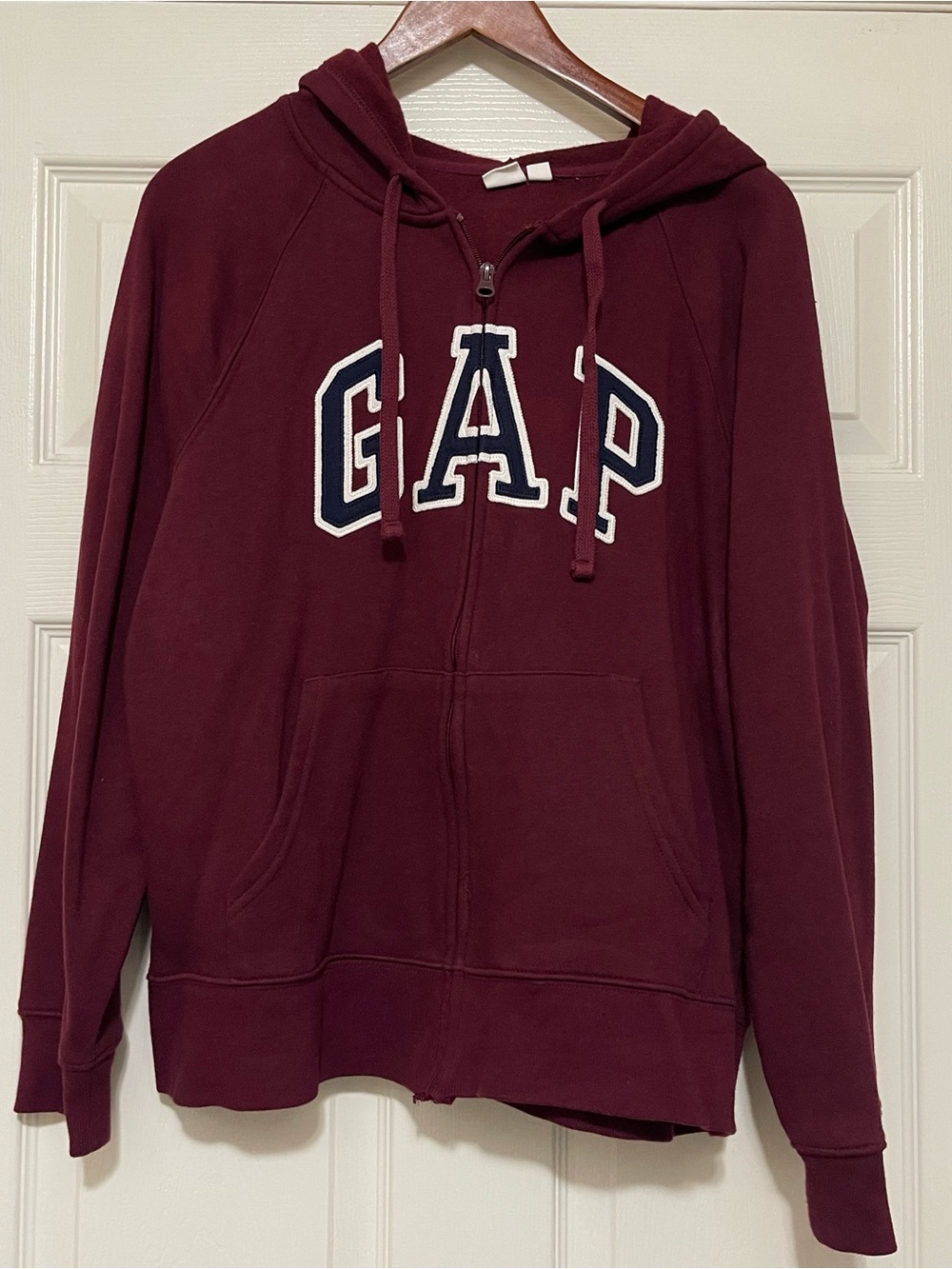 GAP Deep Burgundy Hooded Zip Jacket